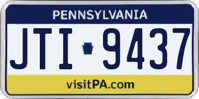 PA license plate JTI9437
