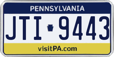 PA license plate JTI9443