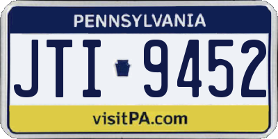 PA license plate JTI9452