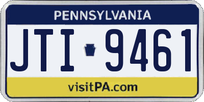 PA license plate JTI9461