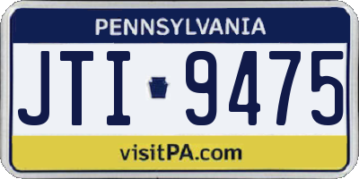 PA license plate JTI9475