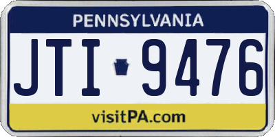 PA license plate JTI9476