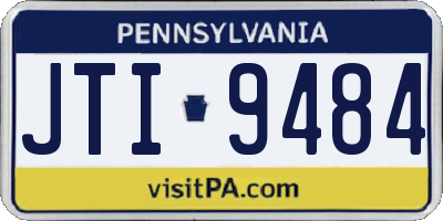 PA license plate JTI9484