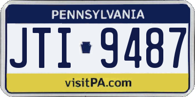 PA license plate JTI9487