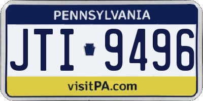 PA license plate JTI9496