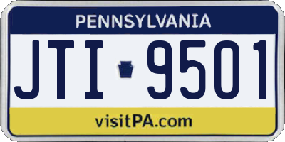PA license plate JTI9501