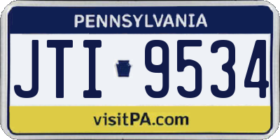PA license plate JTI9534