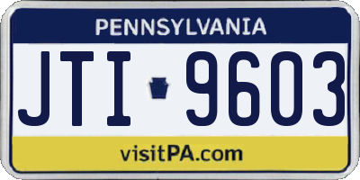PA license plate JTI9603