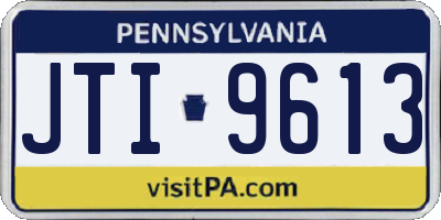 PA license plate JTI9613