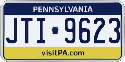 PA license plate JTI9623