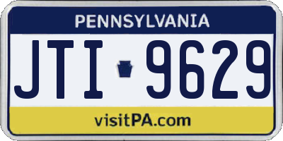 PA license plate JTI9629
