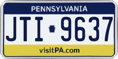 PA license plate JTI9637