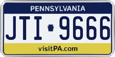 PA license plate JTI9666