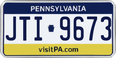 PA license plate JTI9673