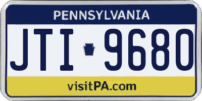 PA license plate JTI9680