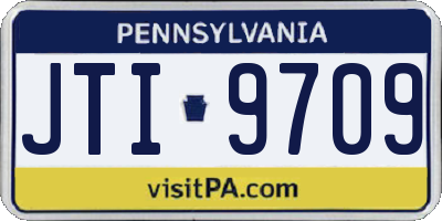 PA license plate JTI9709