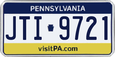 PA license plate JTI9721