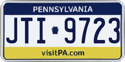 PA license plate JTI9723