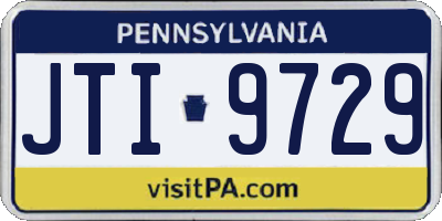 PA license plate JTI9729
