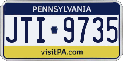 PA license plate JTI9735