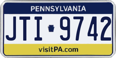 PA license plate JTI9742