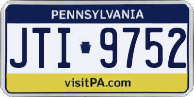 PA license plate JTI9752