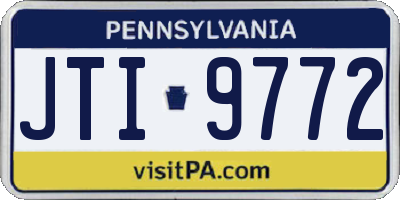 PA license plate JTI9772