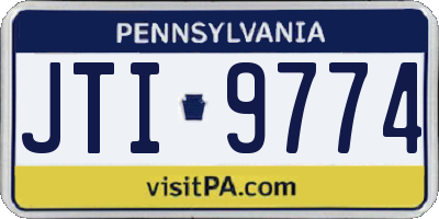 PA license plate JTI9774