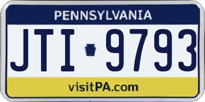 PA license plate JTI9793