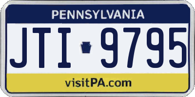 PA license plate JTI9795