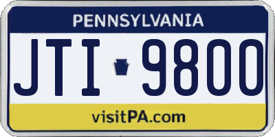 PA license plate JTI9800