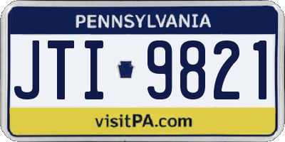 PA license plate JTI9821