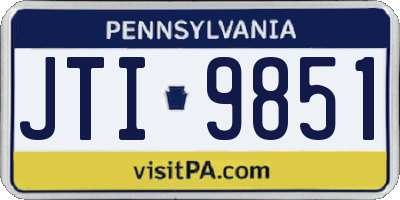 PA license plate JTI9851