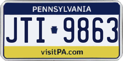 PA license plate JTI9863