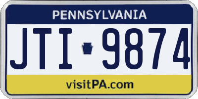 PA license plate JTI9874