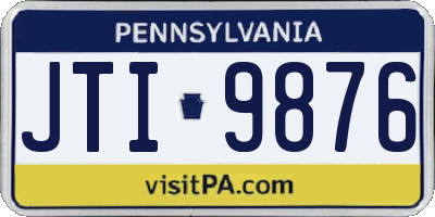PA license plate JTI9876