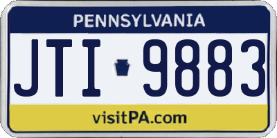 PA license plate JTI9883