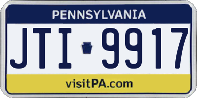 PA license plate JTI9917