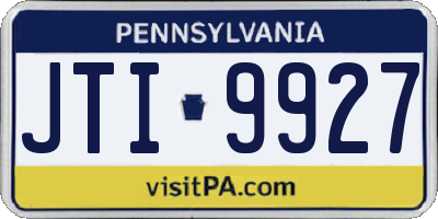 PA license plate JTI9927