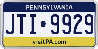 PA license plate JTI9929