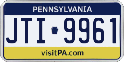 PA license plate JTI9961