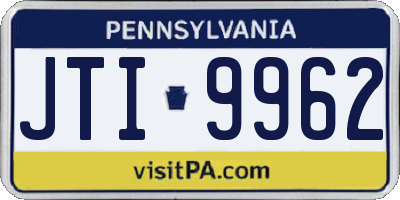 PA license plate JTI9962