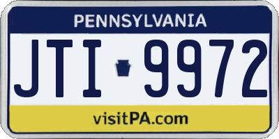 PA license plate JTI9972
