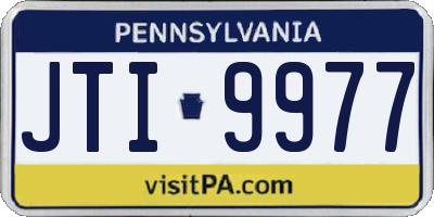 PA license plate JTI9977
