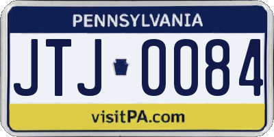 PA license plate JTJ0084