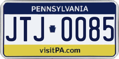 PA license plate JTJ0085