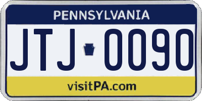 PA license plate JTJ0090