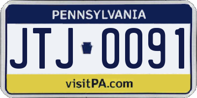 PA license plate JTJ0091