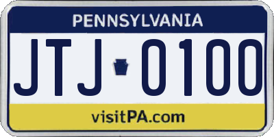 PA license plate JTJ0100