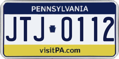 PA license plate JTJ0112